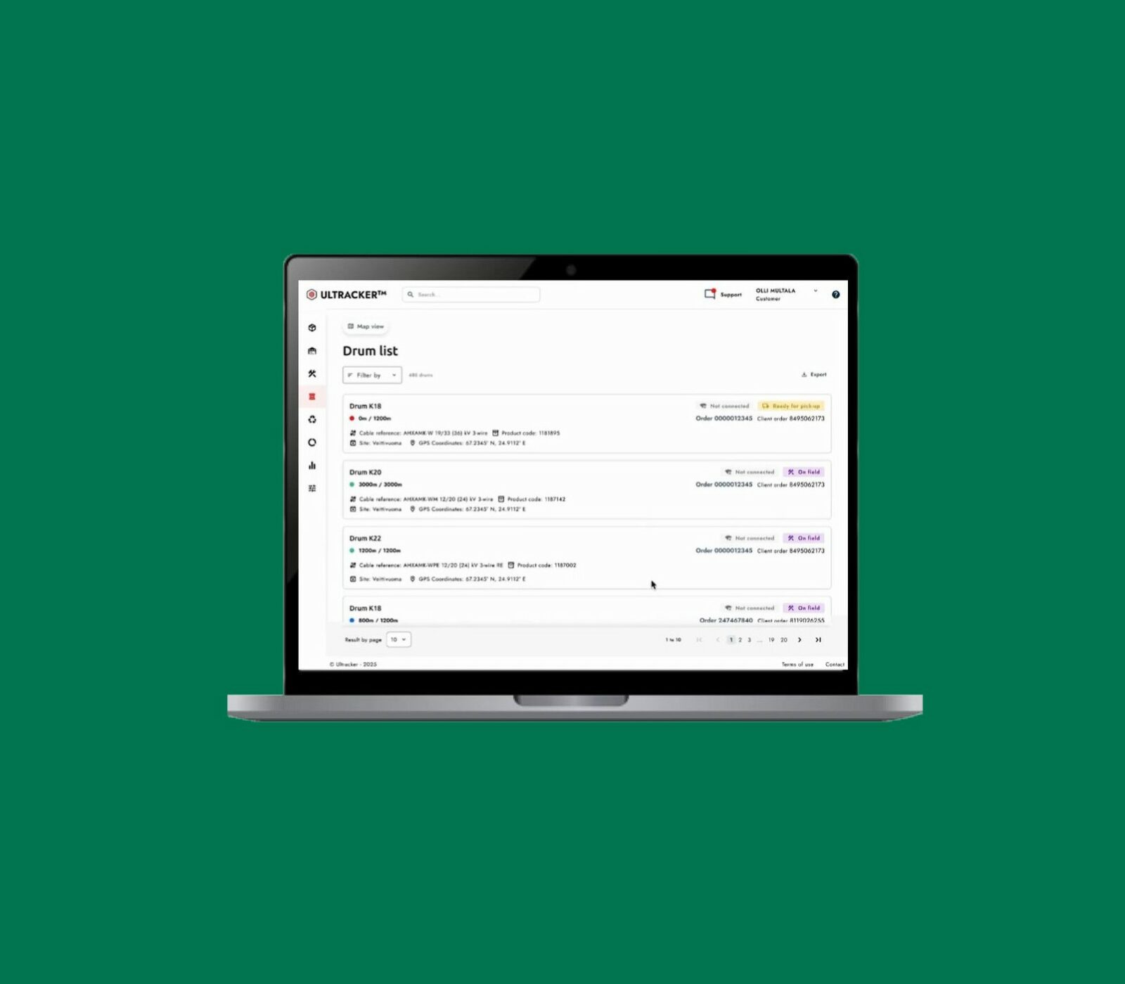 Ultracker websovellus